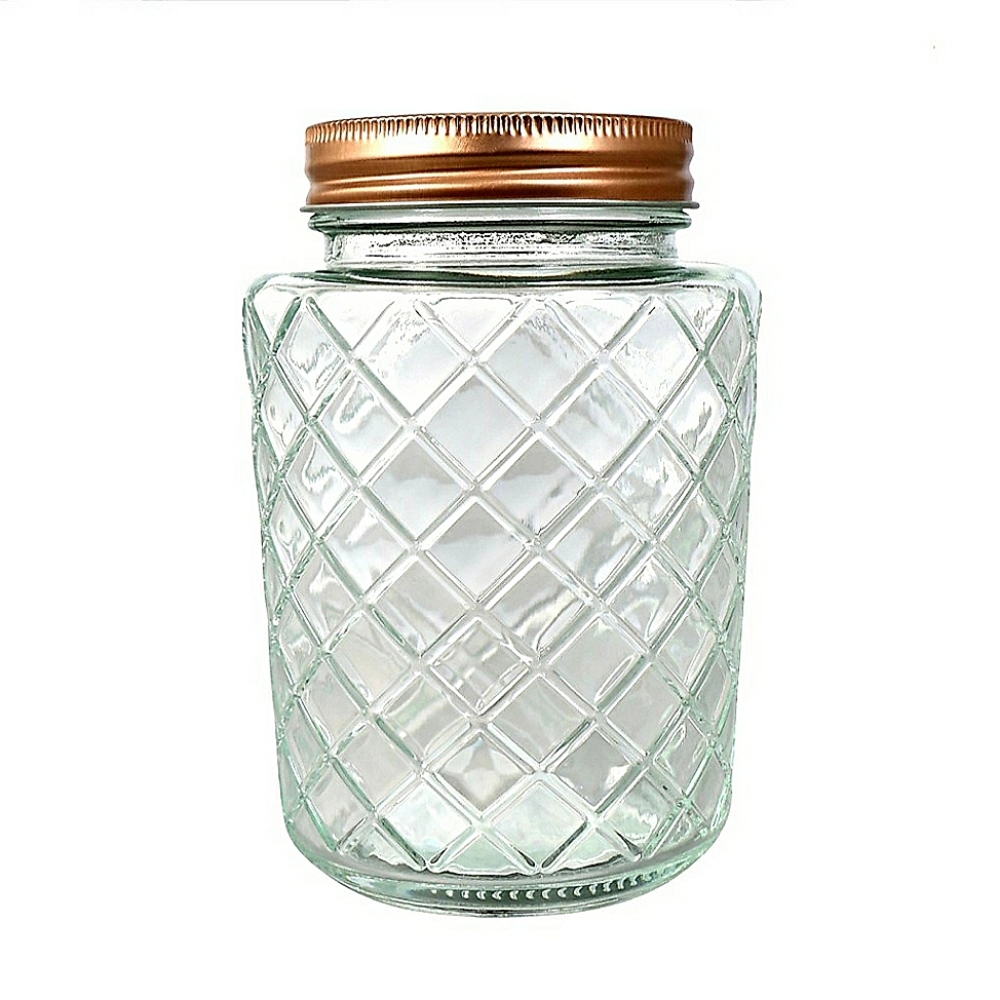🏆HP🏆 Vintage Lattice Design Glass Jar